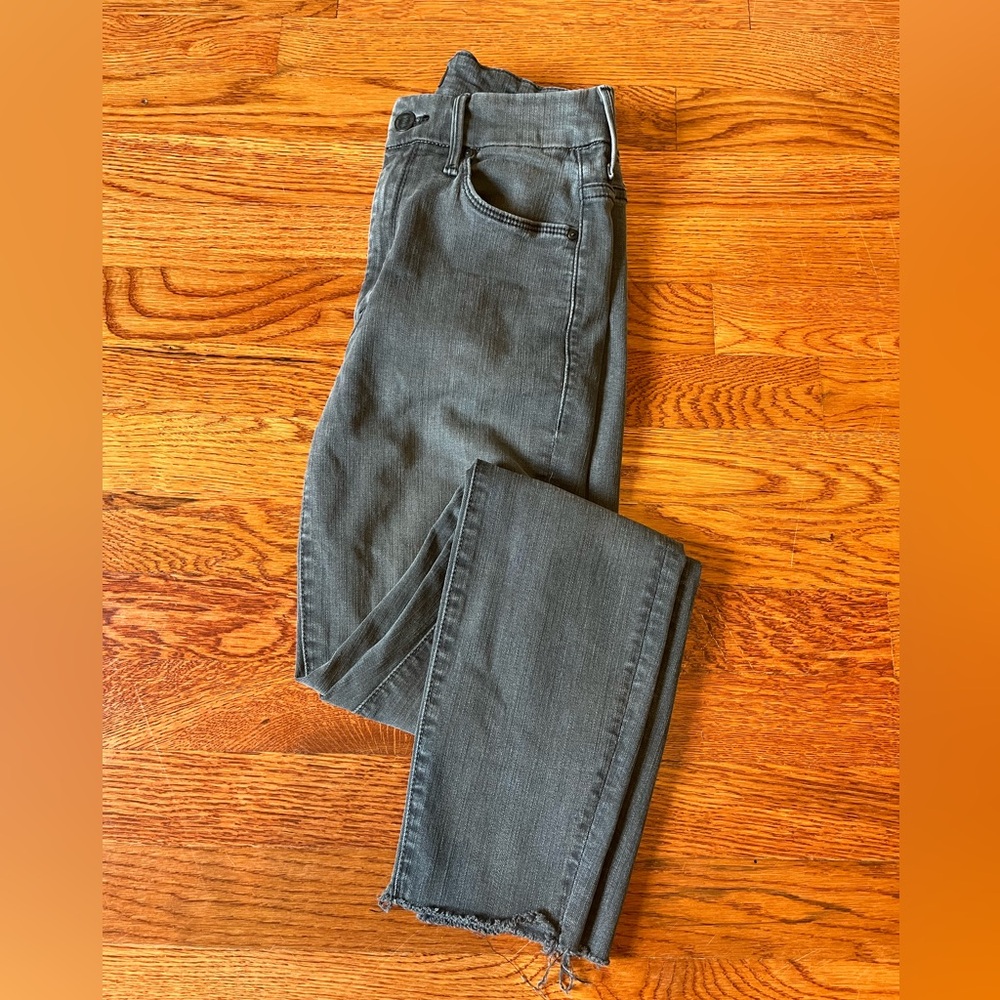 Mother Gray Denim Ankle fray Jeans